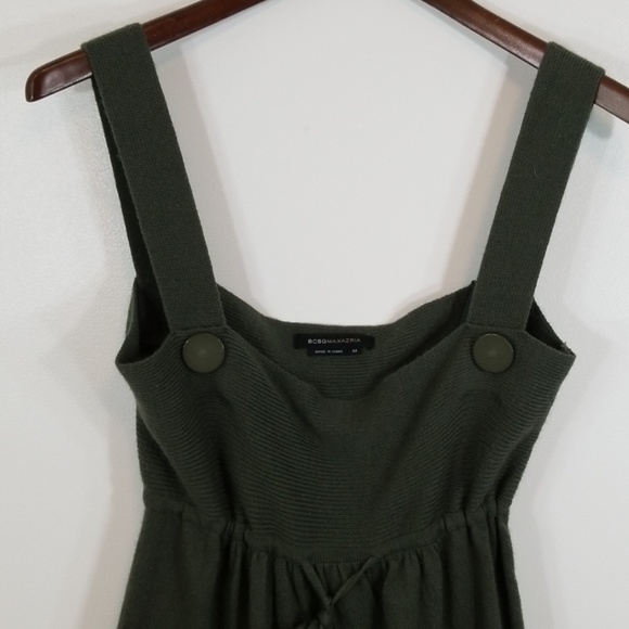 BCBG Green Woolblend Midi Overall Dress - Picture 5 of 8